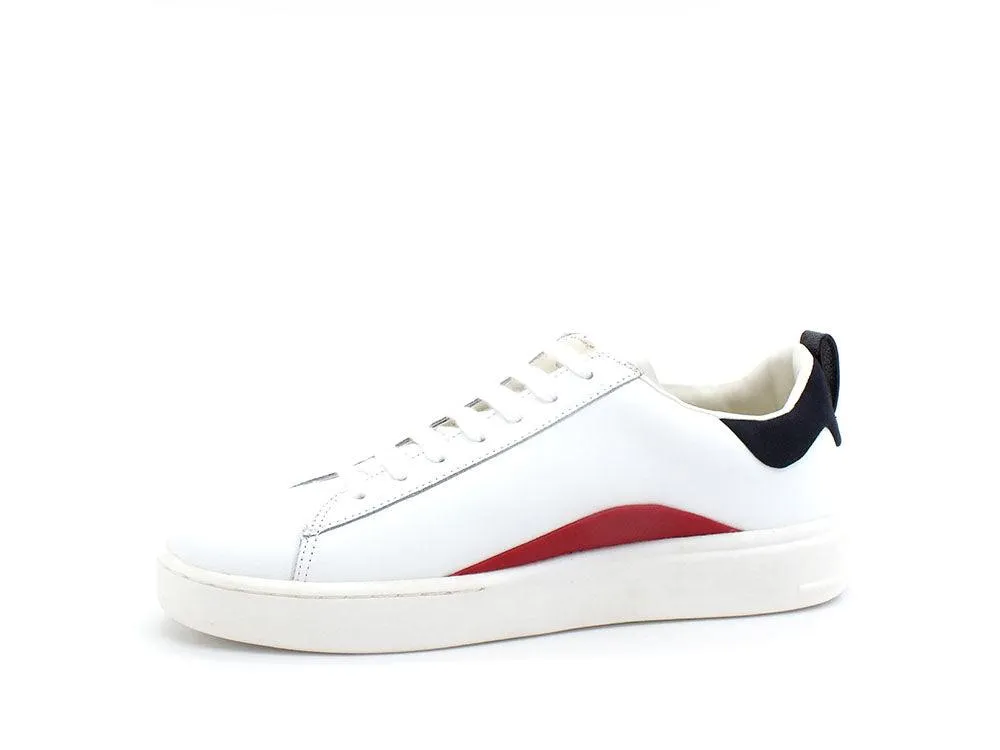 GUESS Sneaker Leather Tricolor White Blue Red FM6VERLEA12