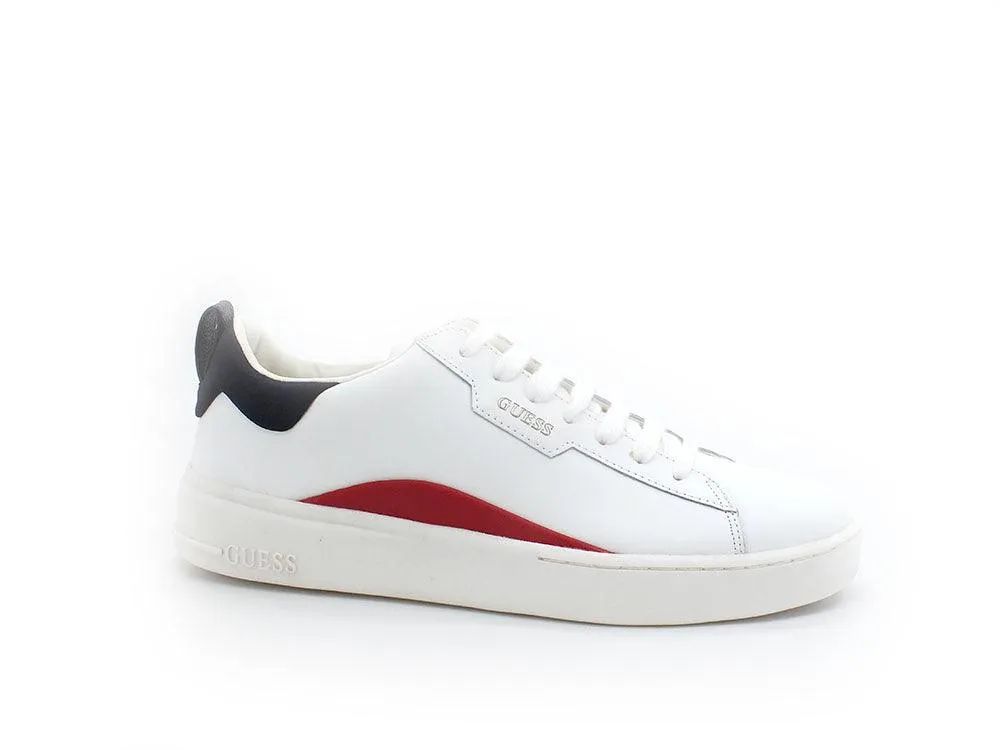 GUESS Sneaker Leather Tricolor White Blue Red FM6VERLEA12