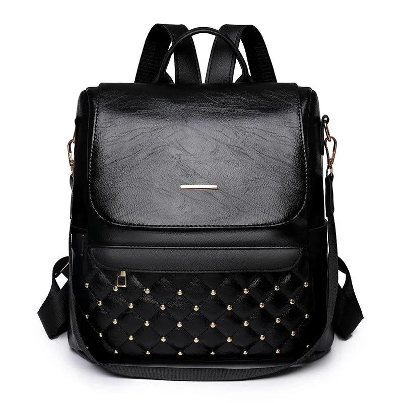 GZ235 Fashion Soft Leather Cool Backpack for Teenage Girls School