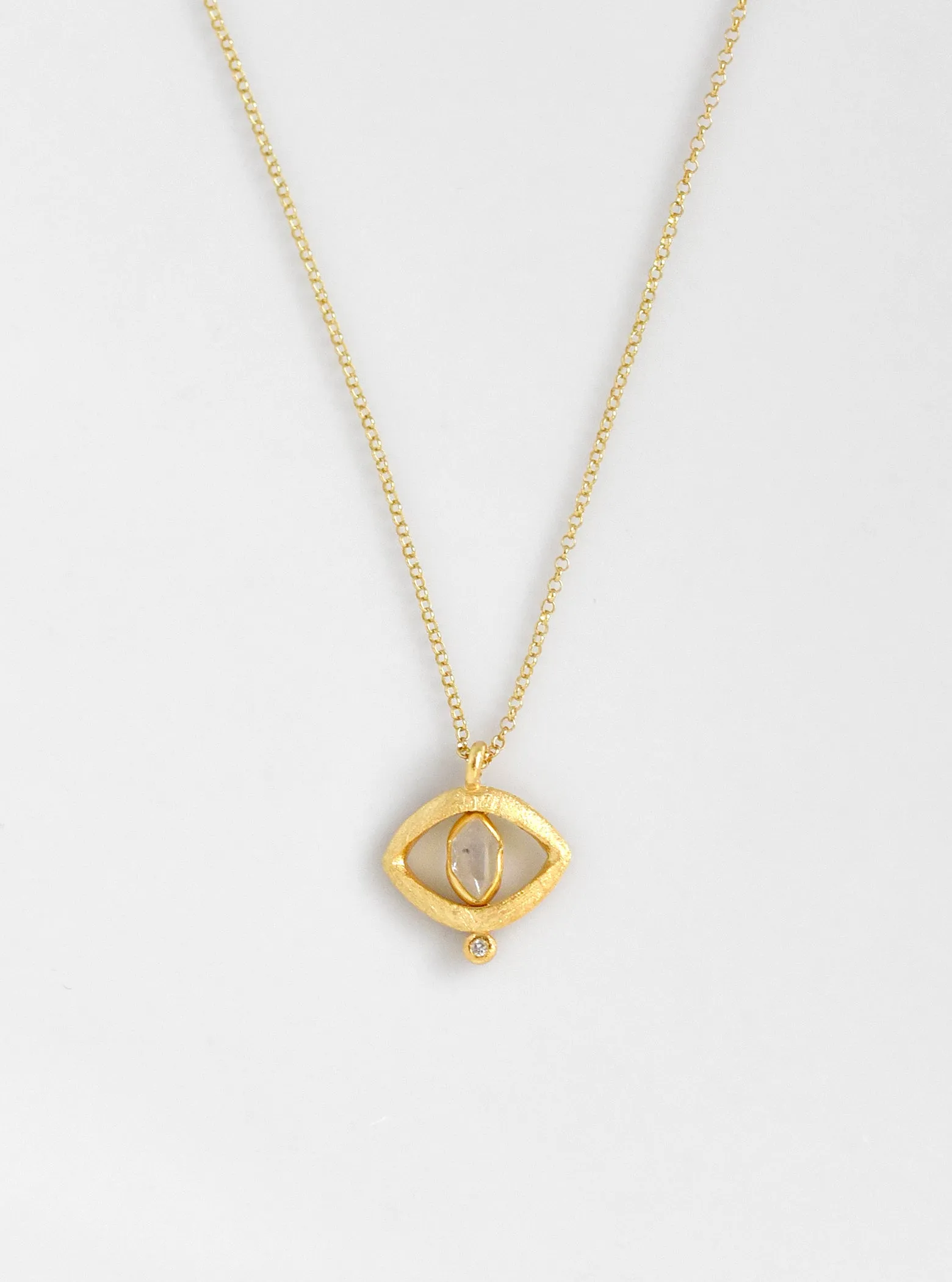 Herkimer Diamond Protective Eye Necklace