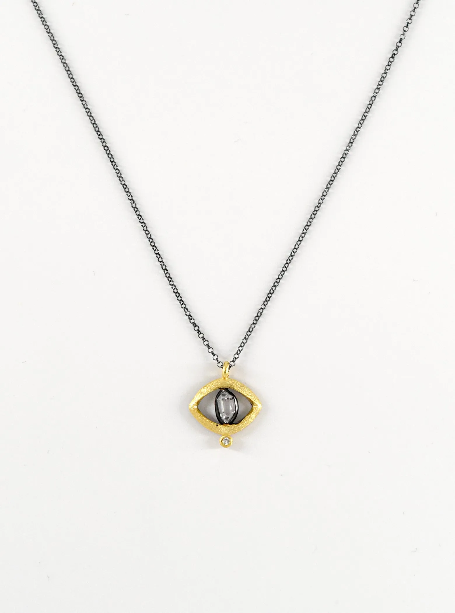 Herkimer Diamond Protective Eye Necklace