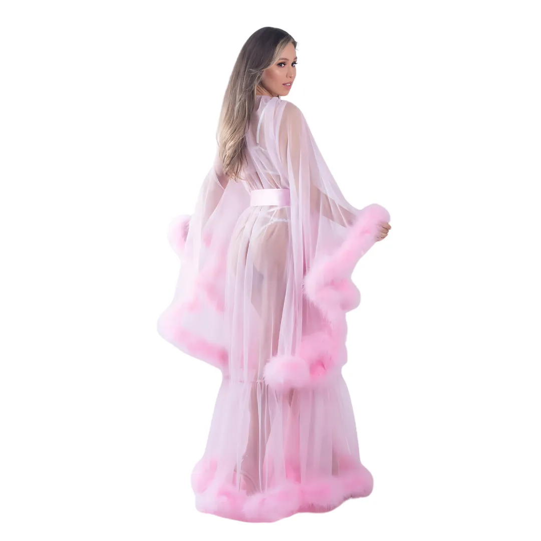 Hollywood Glam Luxury Robe - Pink