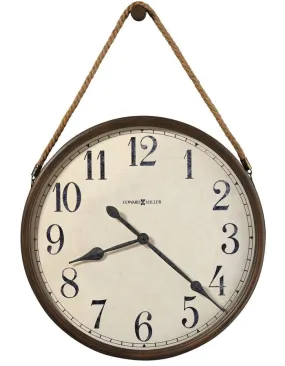 Howard Miller Bota Oversized Wall Clock - Aged Umber - Hanging Peg & Rope