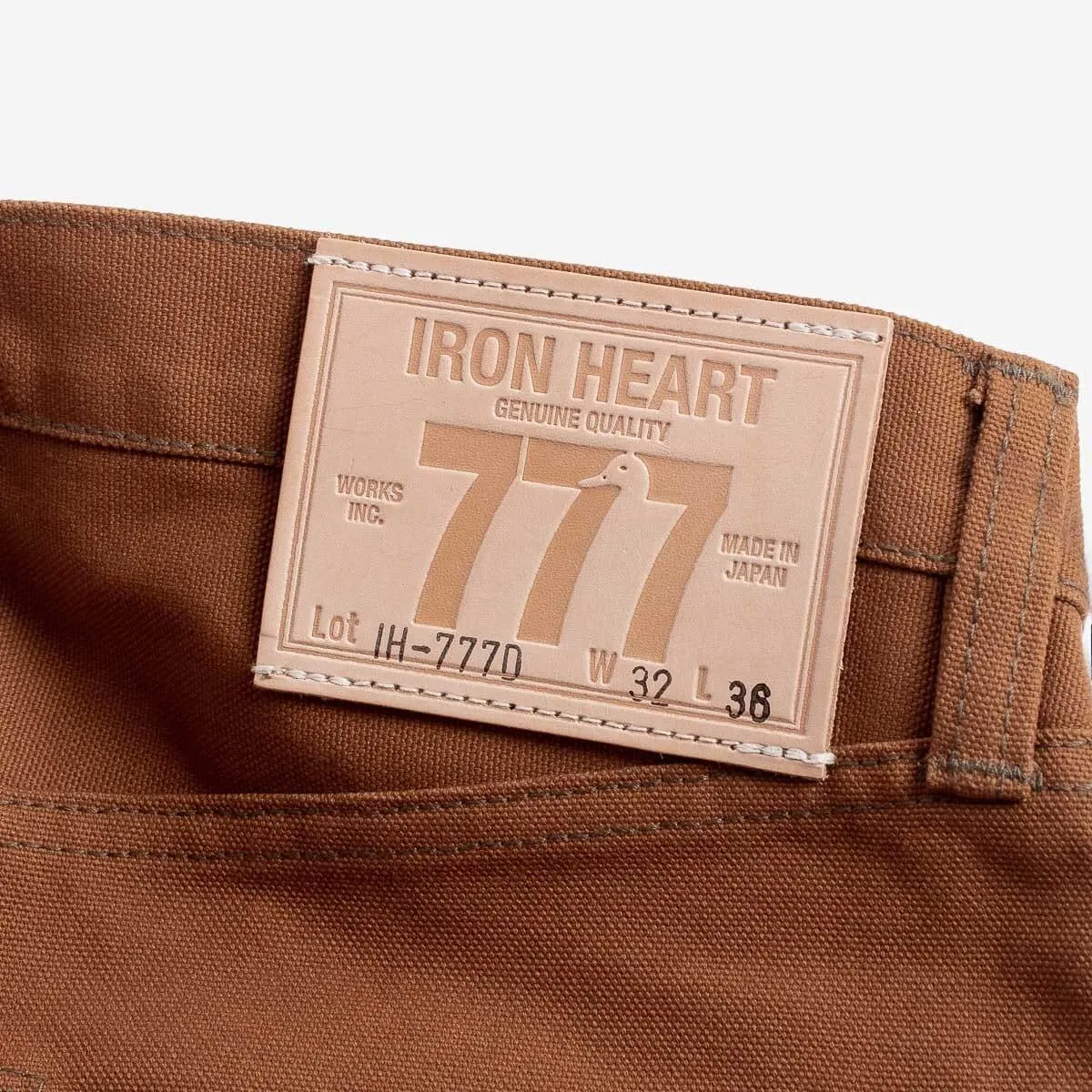 Iron Heart - IH-777D - 17oz Duck Slim Tapered Cut Jeans - Brown