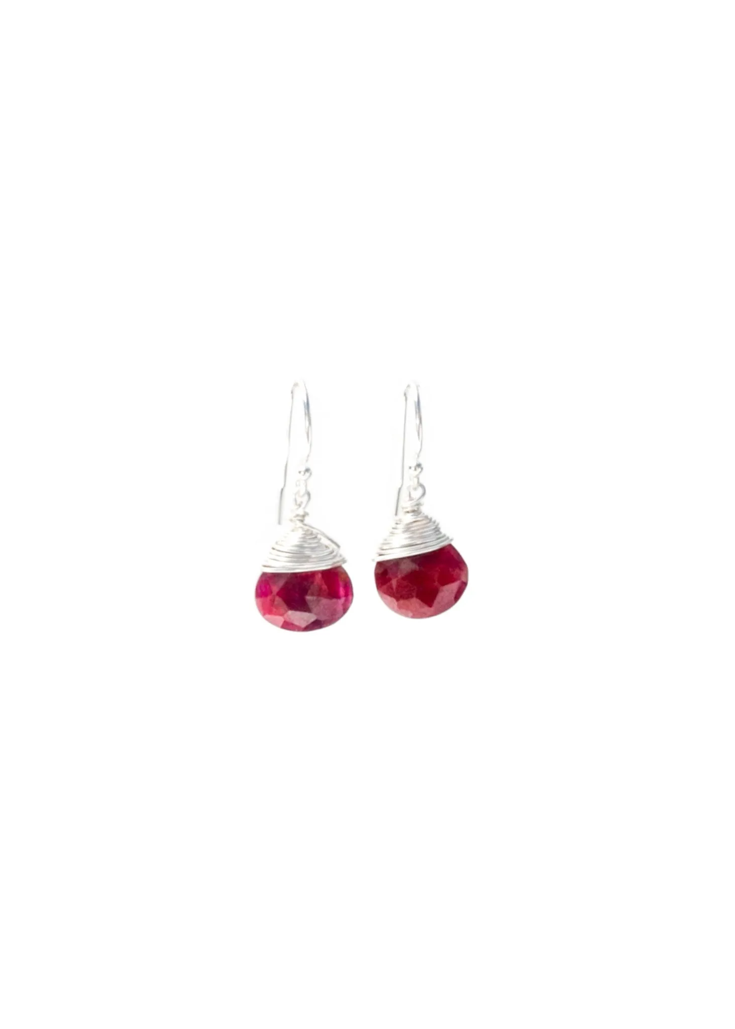 Jill Short Drop Earrings in Ruby