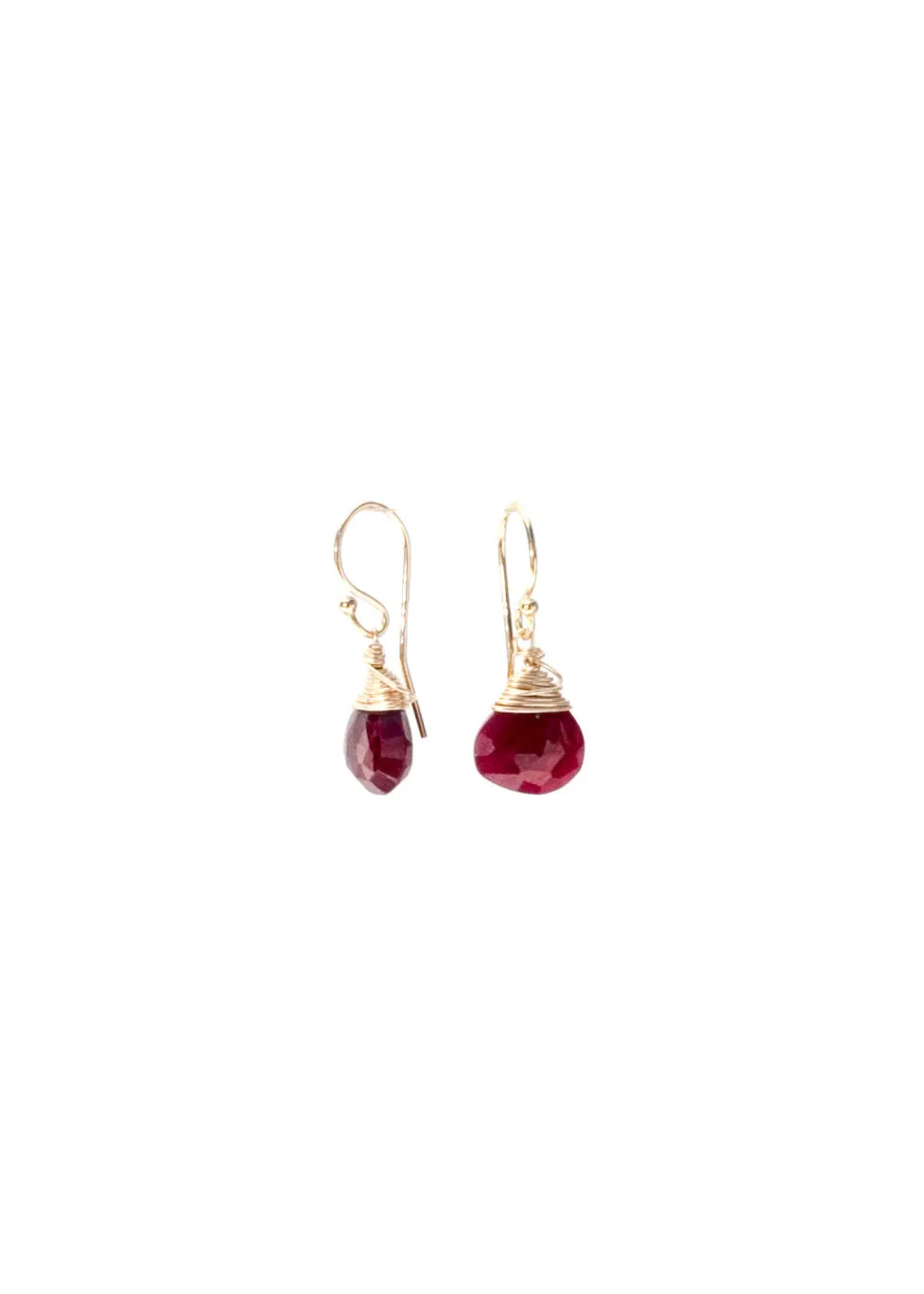 Jill Short Drop Earrings in Ruby