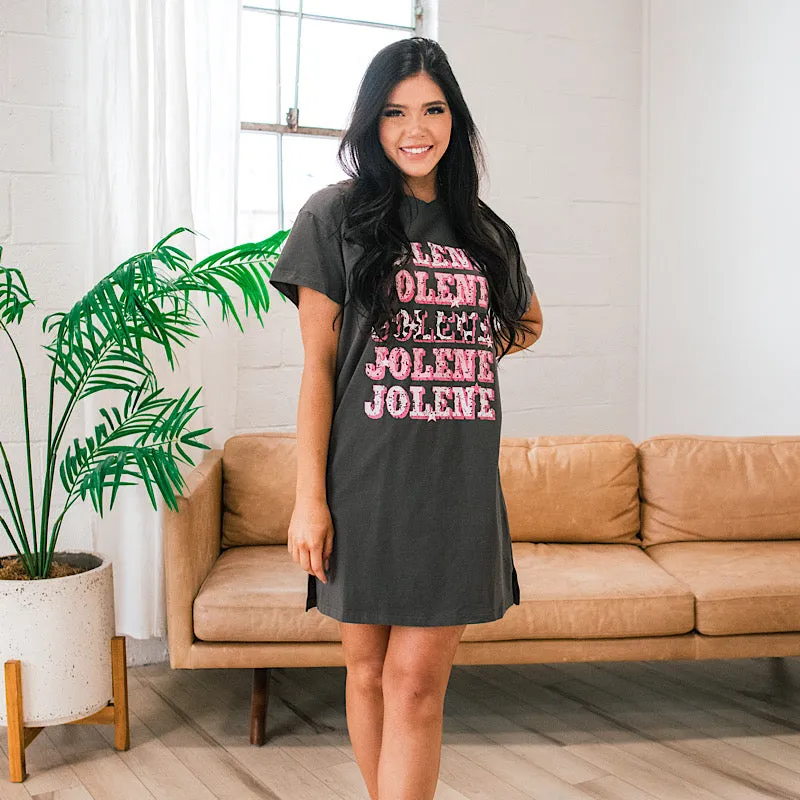 Jolene Dark Gray Tee Shirt Dress