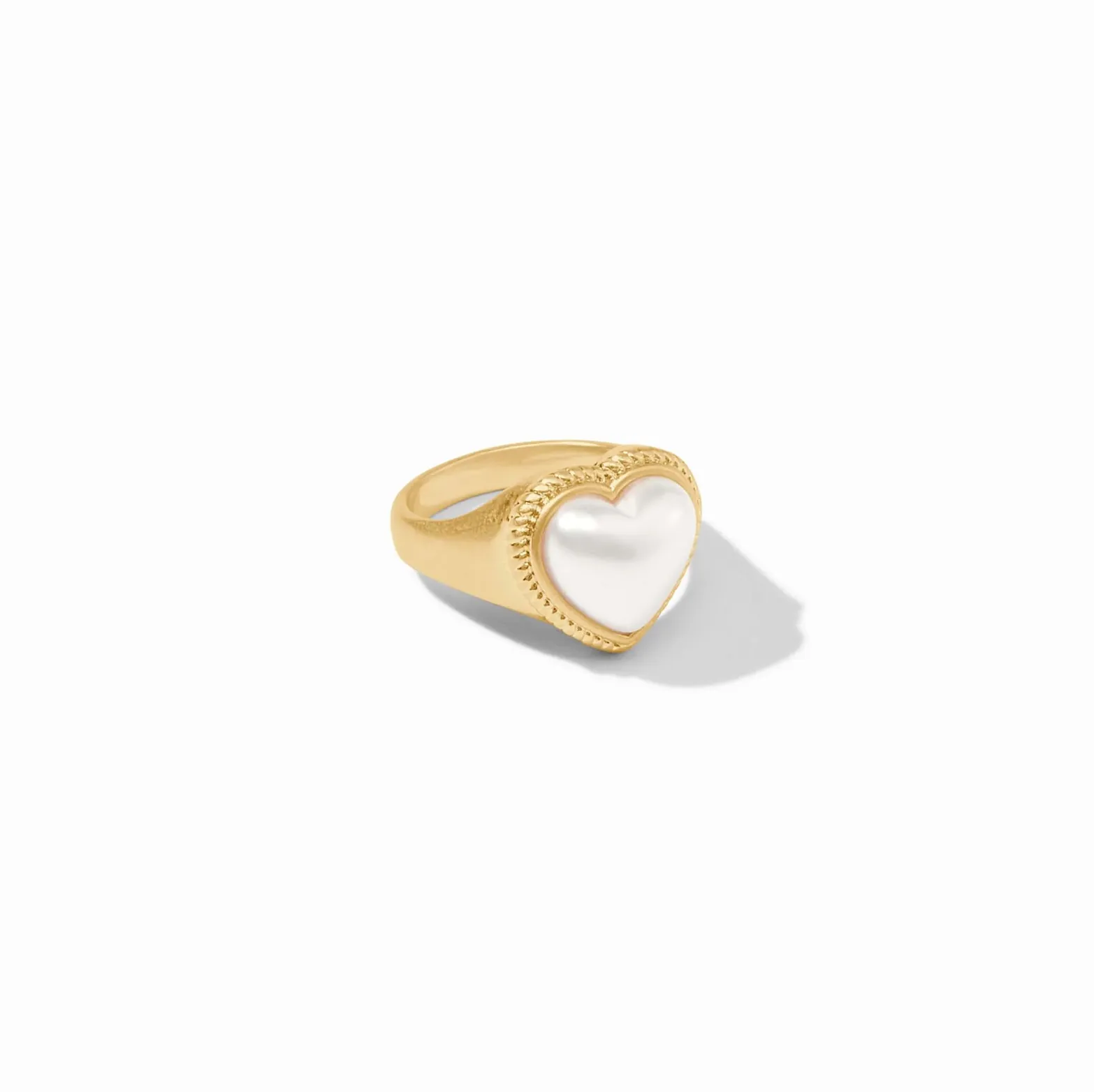 Julie Vos Heart Signet Ring, Pearl