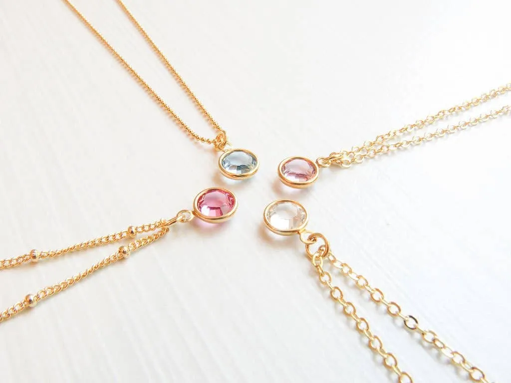 July Swarovski Birthstone Necklace - 14k Gold-Filled