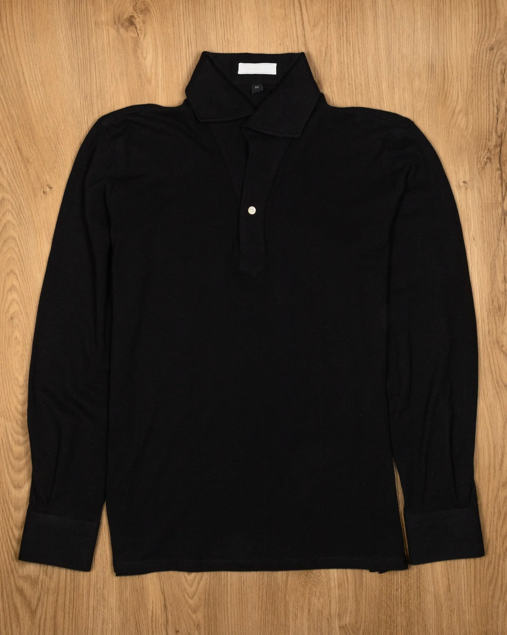 Kai Stretch-Cotton Pique Long Sleeve Polo Shirt