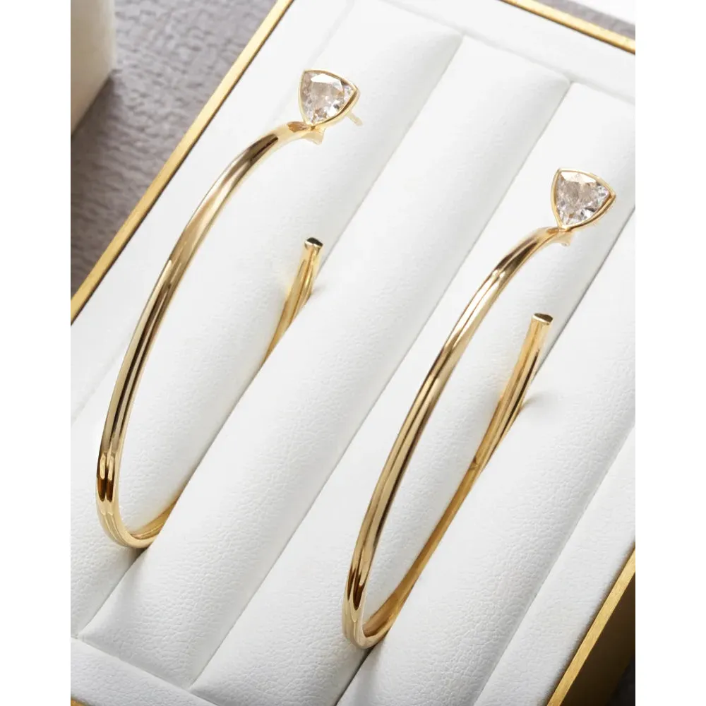 Kendra Scott Arden Hoop Earrings in White Crystal