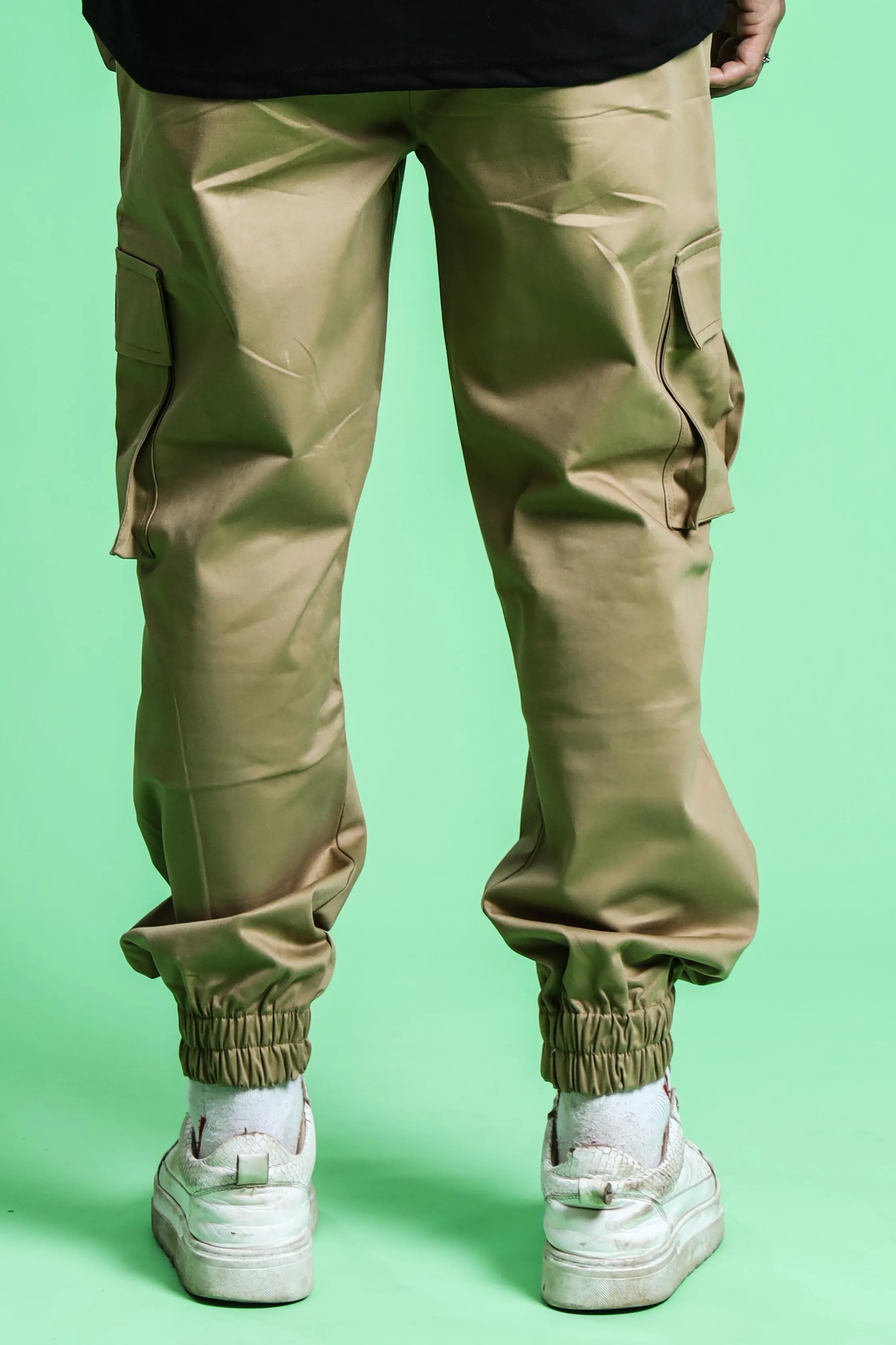 KHAKI CARGO PANT (ELASTIC)