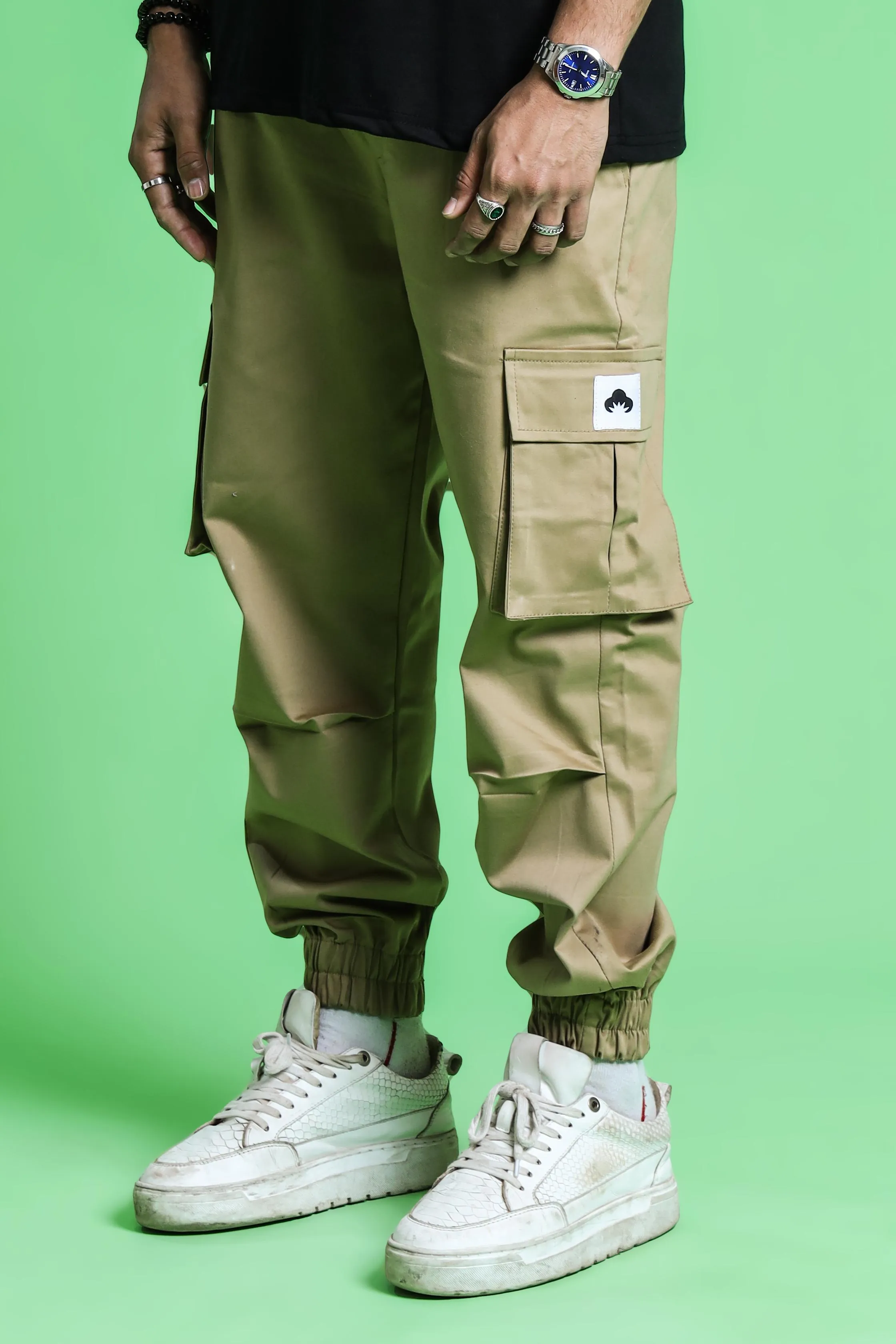 KHAKI CARGO PANT (ELASTIC)