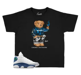 Kids - French Blue 13 Cheers Bear Shirt