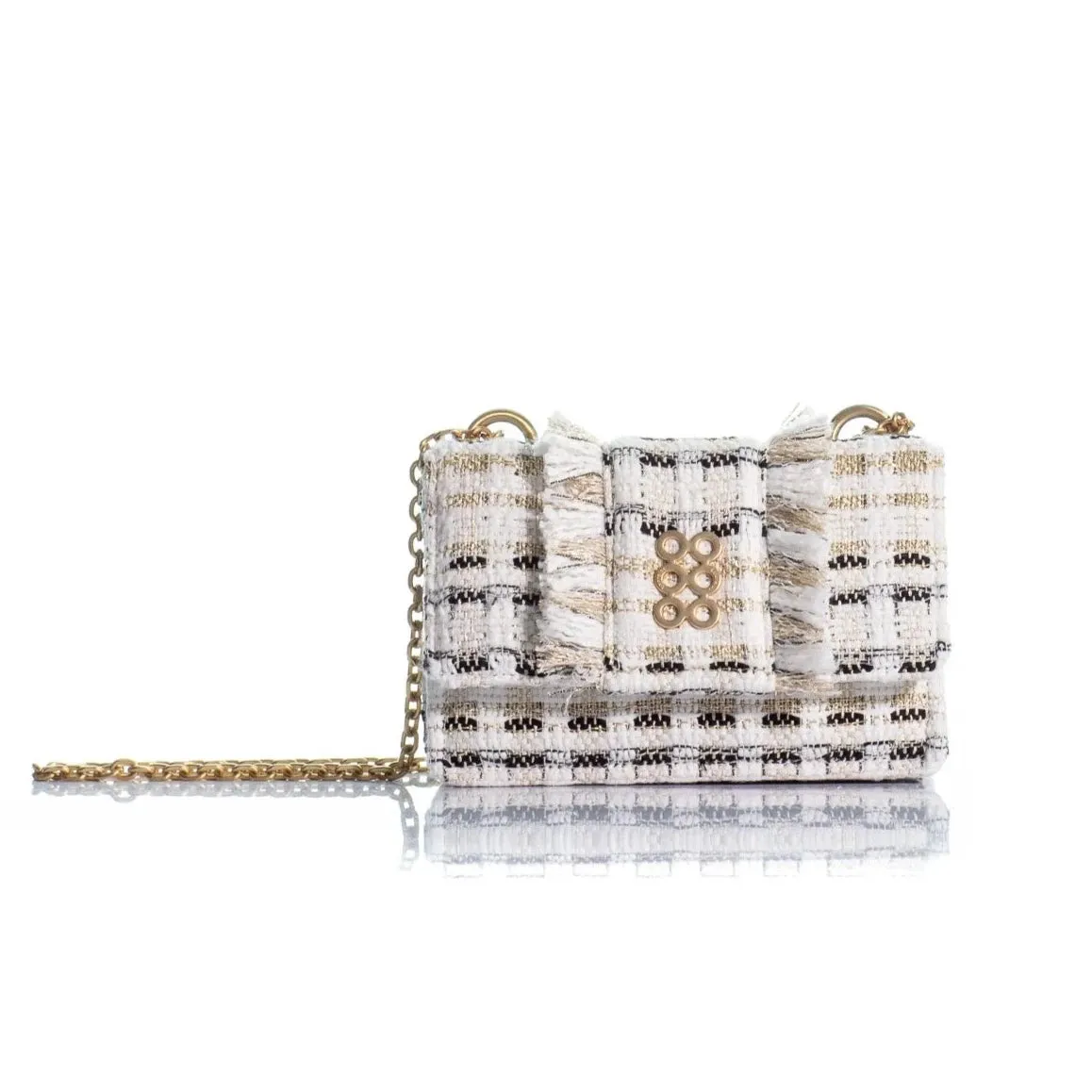 Kooreloo - Fabric Shoulder Bag - Mini Lucerne Tweed White