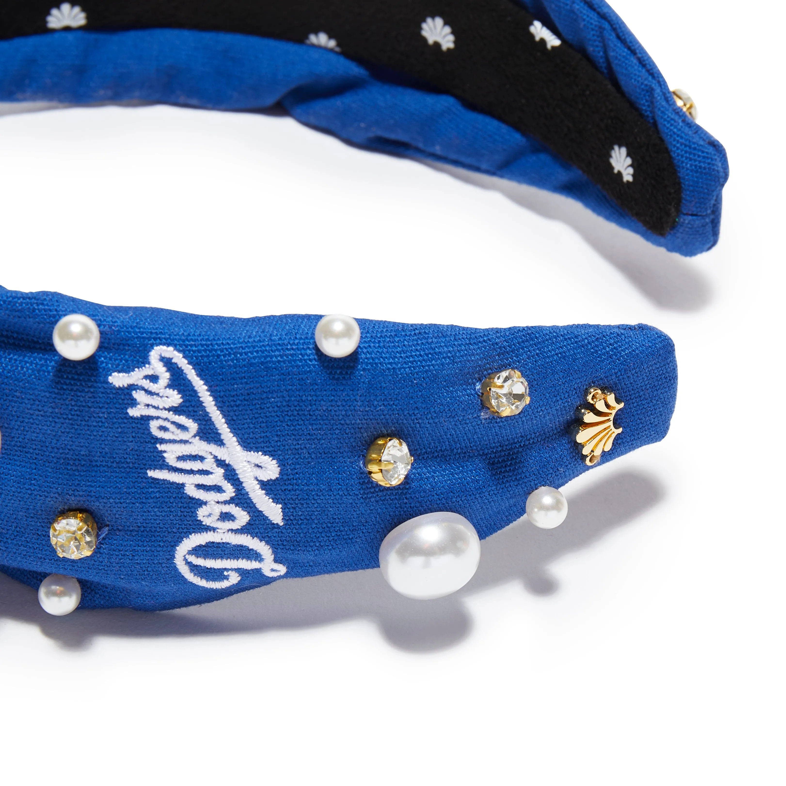 LA BREEZE LA DODGERS EMBELLISHED KNOTTED HEADBAND