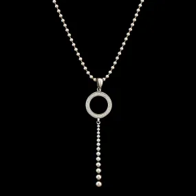 Lagos Sterling Silver Estate Diamond Caviar Spark Pendant Necklace