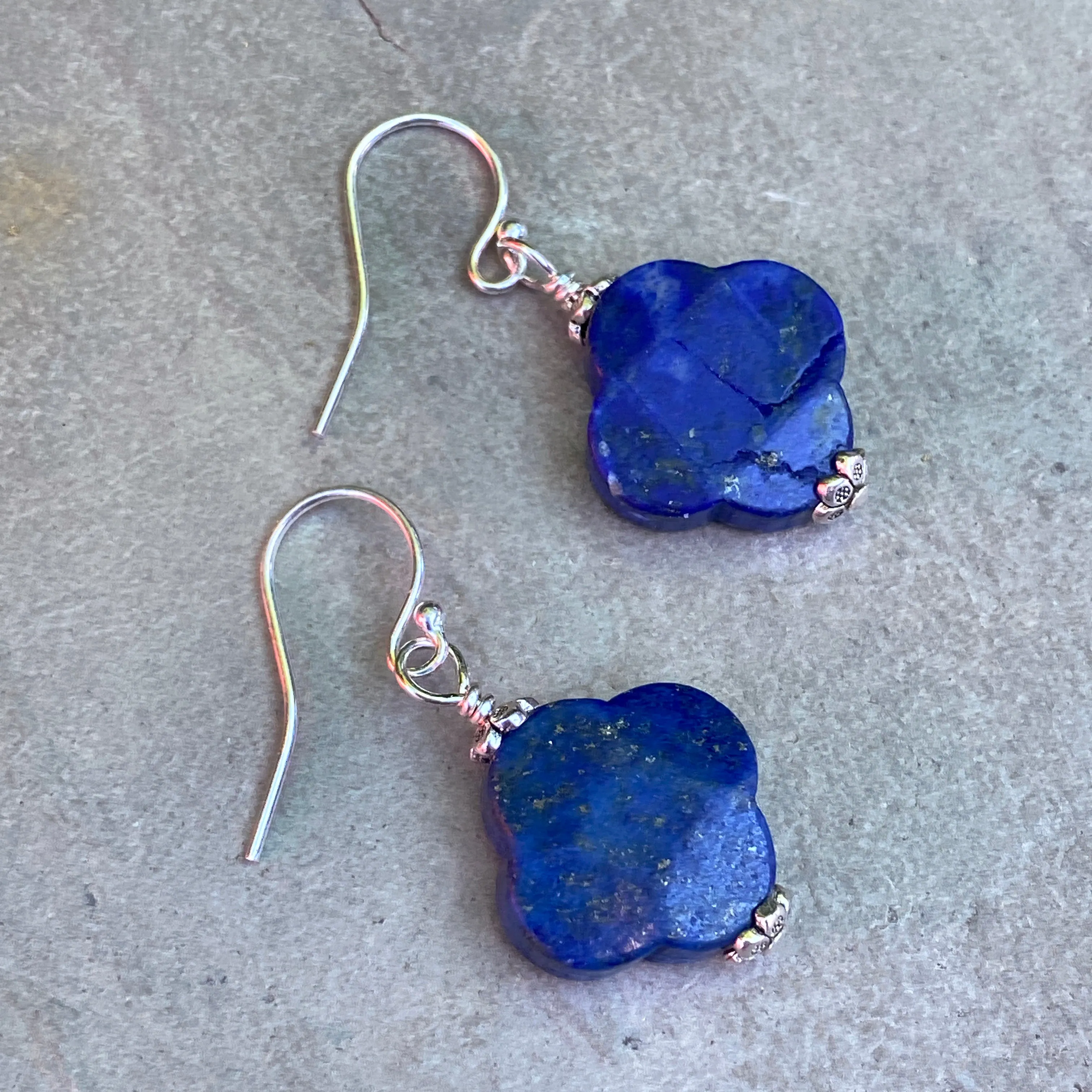 Lapis Lazuli Clover Earrings