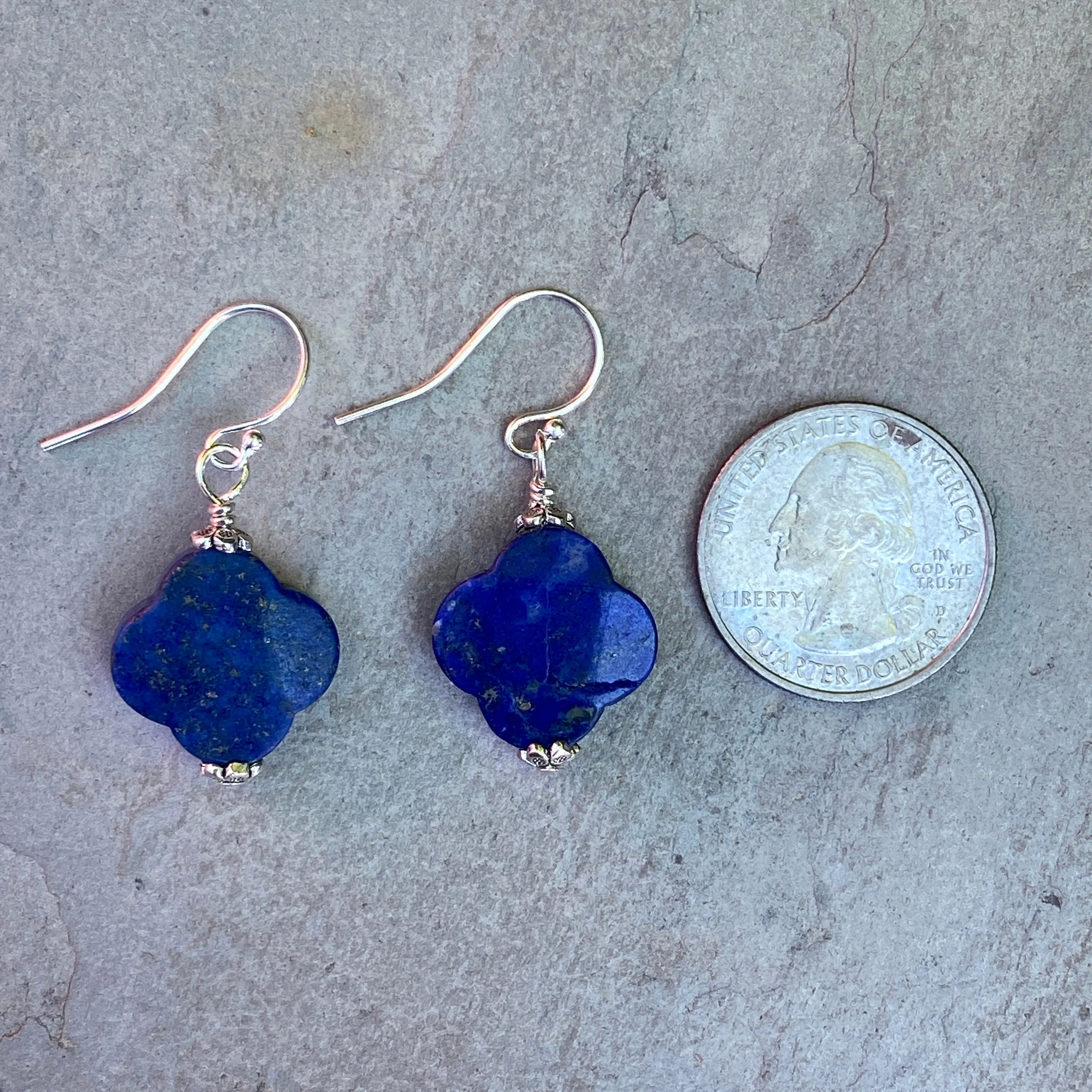 Lapis Lazuli Clover Earrings