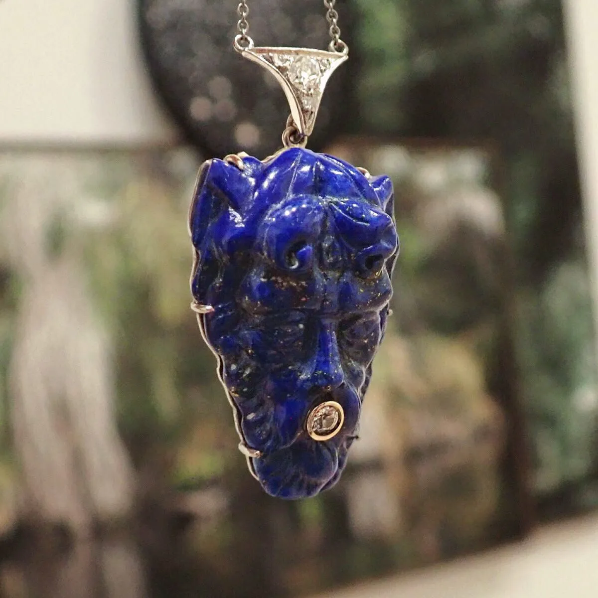 Lapis North Wind Diamond Necklace