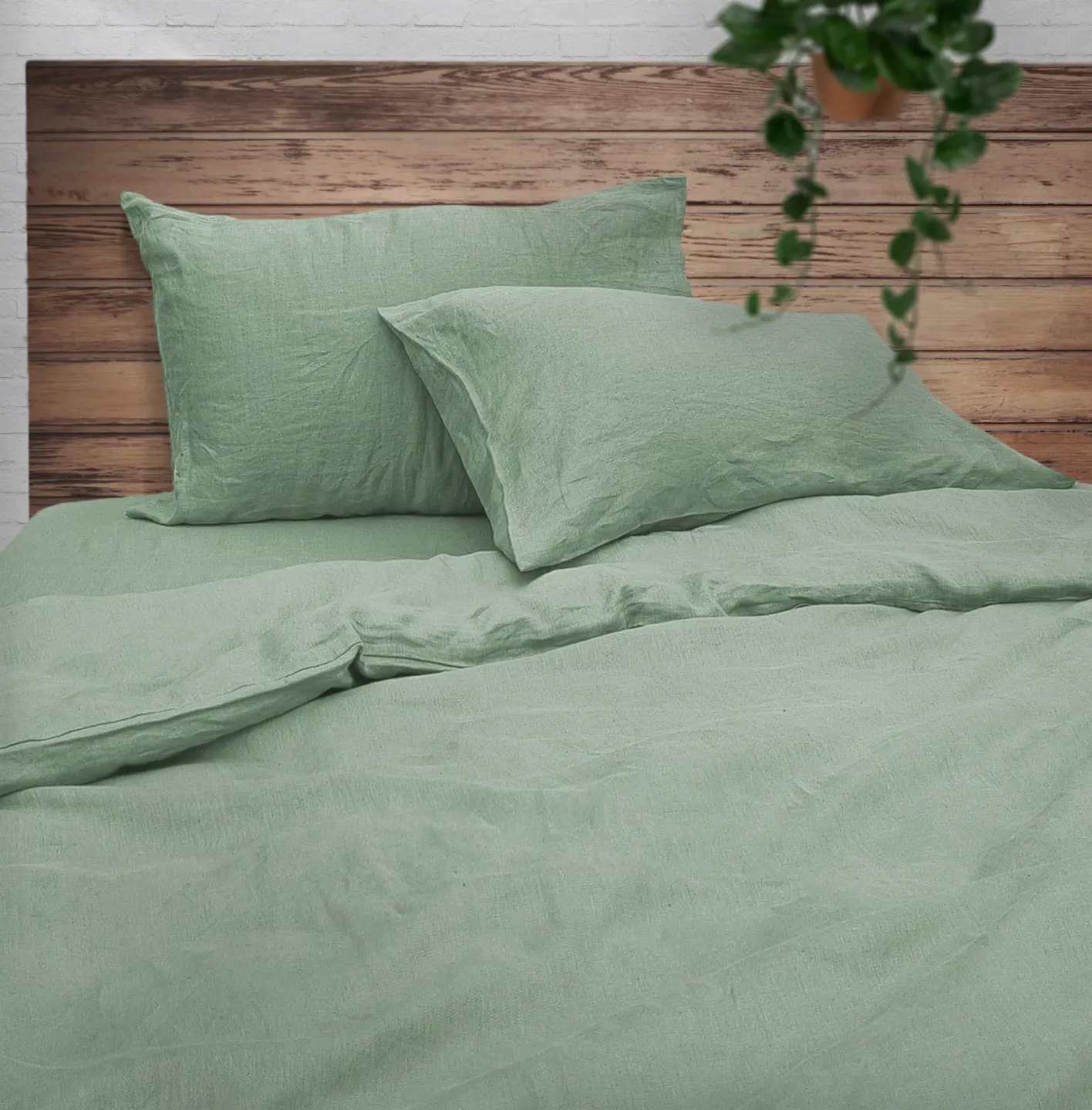 Linen Bedding, Mint