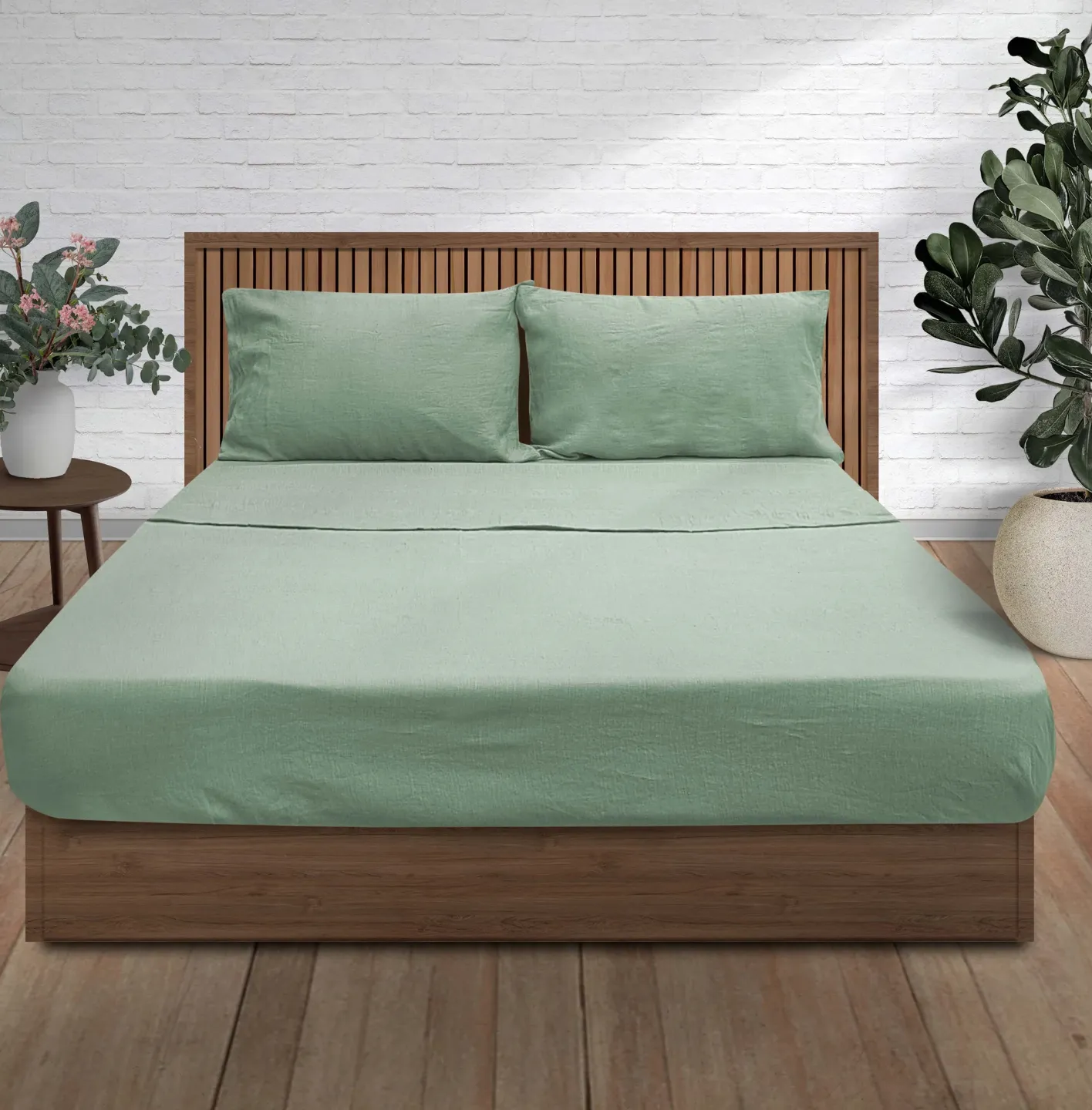 Linen Bedding, Mint