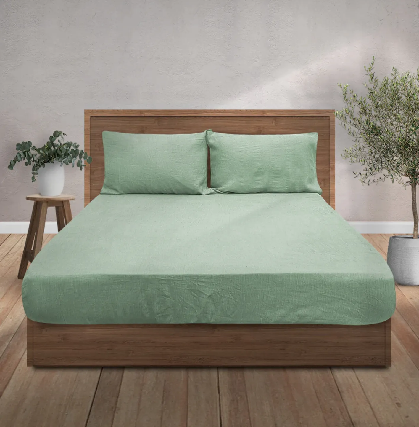 Linen Bedding, Mint