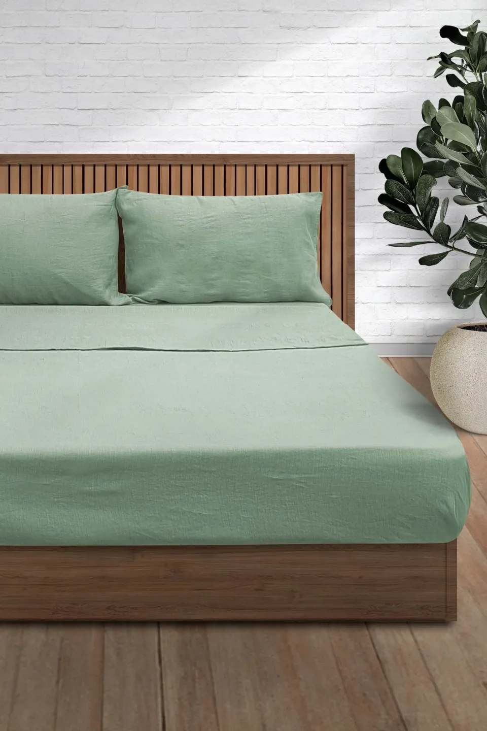 Linen Bedding, Mint