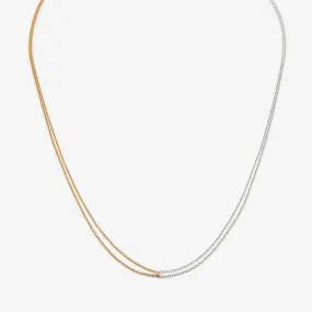 Loop Necklace - Silver & 10k Yellow Gold - 16" or 18"