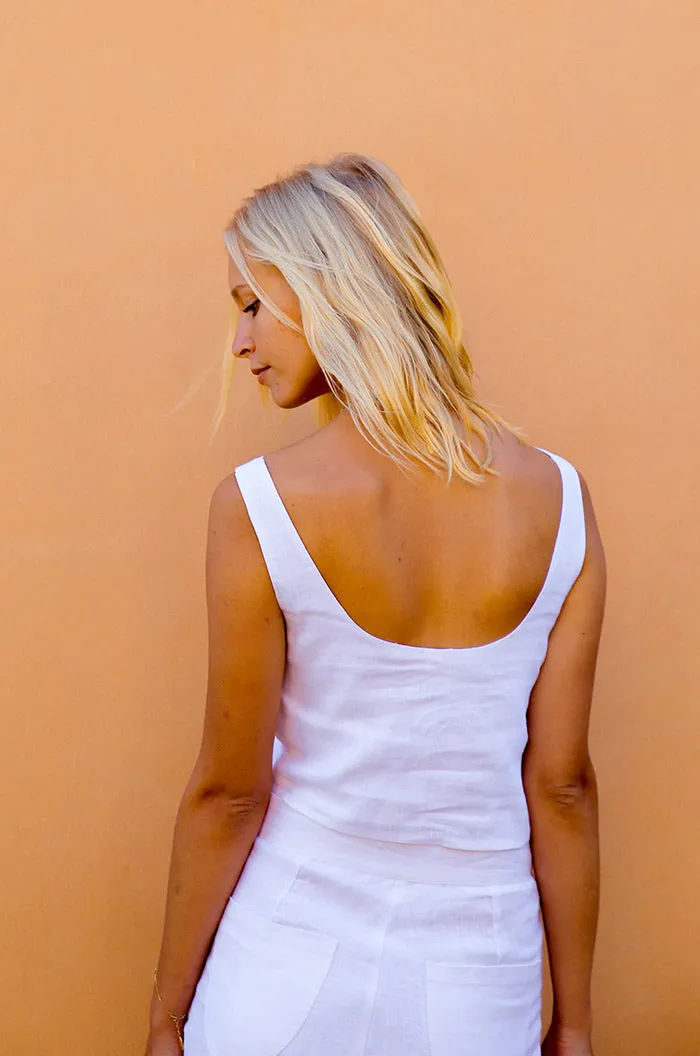 MALLORCA Top - white linen