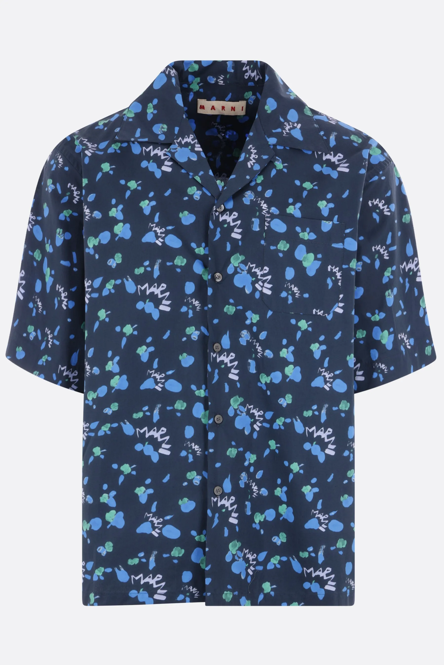 Marni Dripping poplin bowling shirt