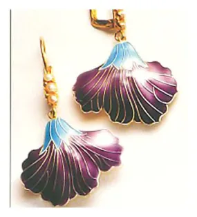 Mauve Iris Screw Back Earrings