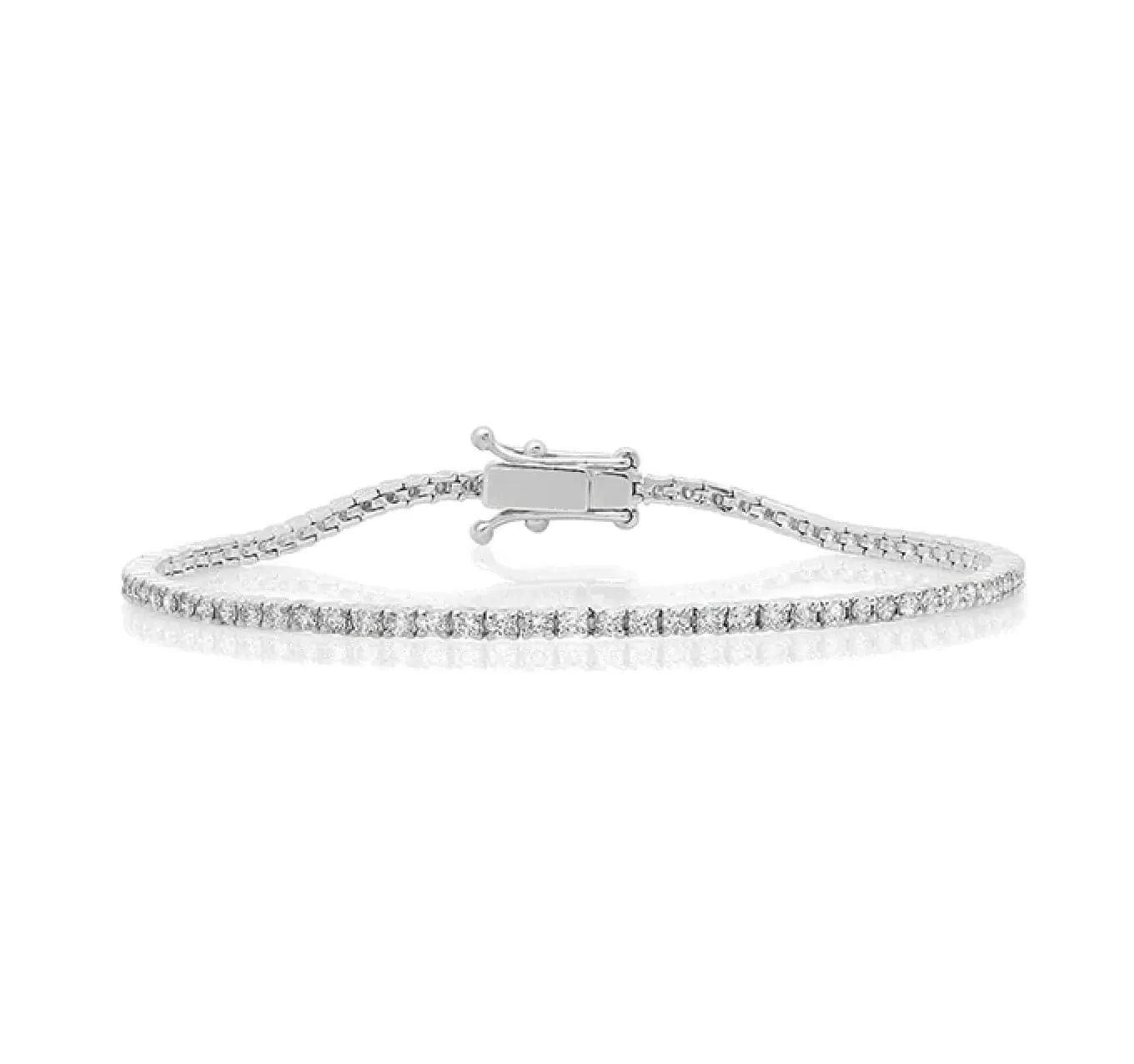 Mini 14K Gold and Diamond Tennis Bracelet  1-1.3 ct 4-Prong Setting