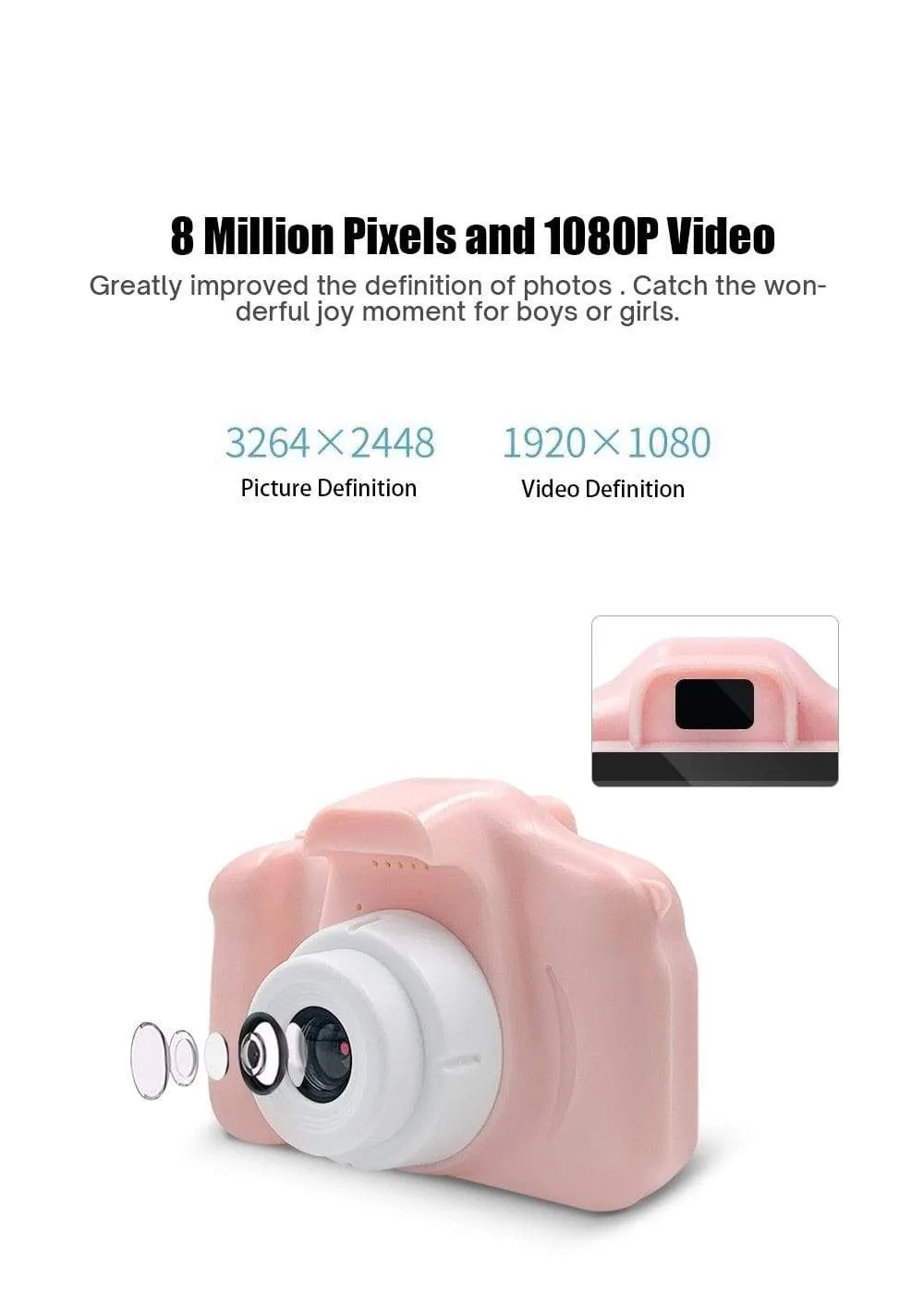 Mini Dual Lens Children's Camera Kids Toys Photos Camera Boy Girl Christmas Birthday Gift 1080P Video Digital Camera Baby Toys