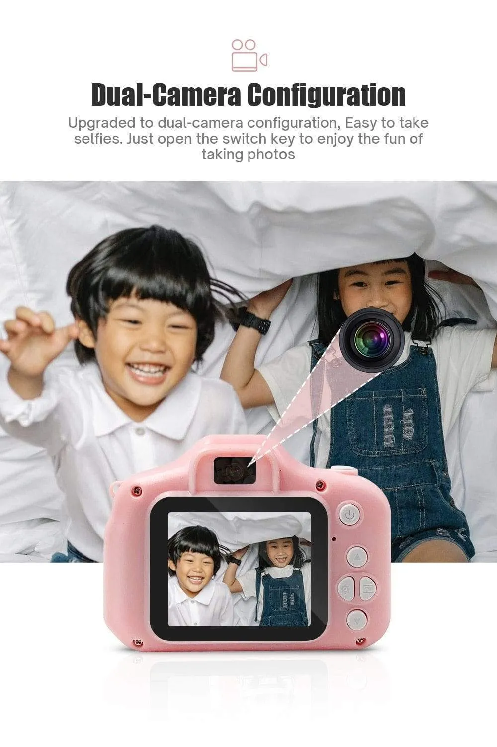 Mini Dual Lens Children's Camera Kids Toys Photos Camera Boy Girl Christmas Birthday Gift 1080P Video Digital Camera Baby Toys