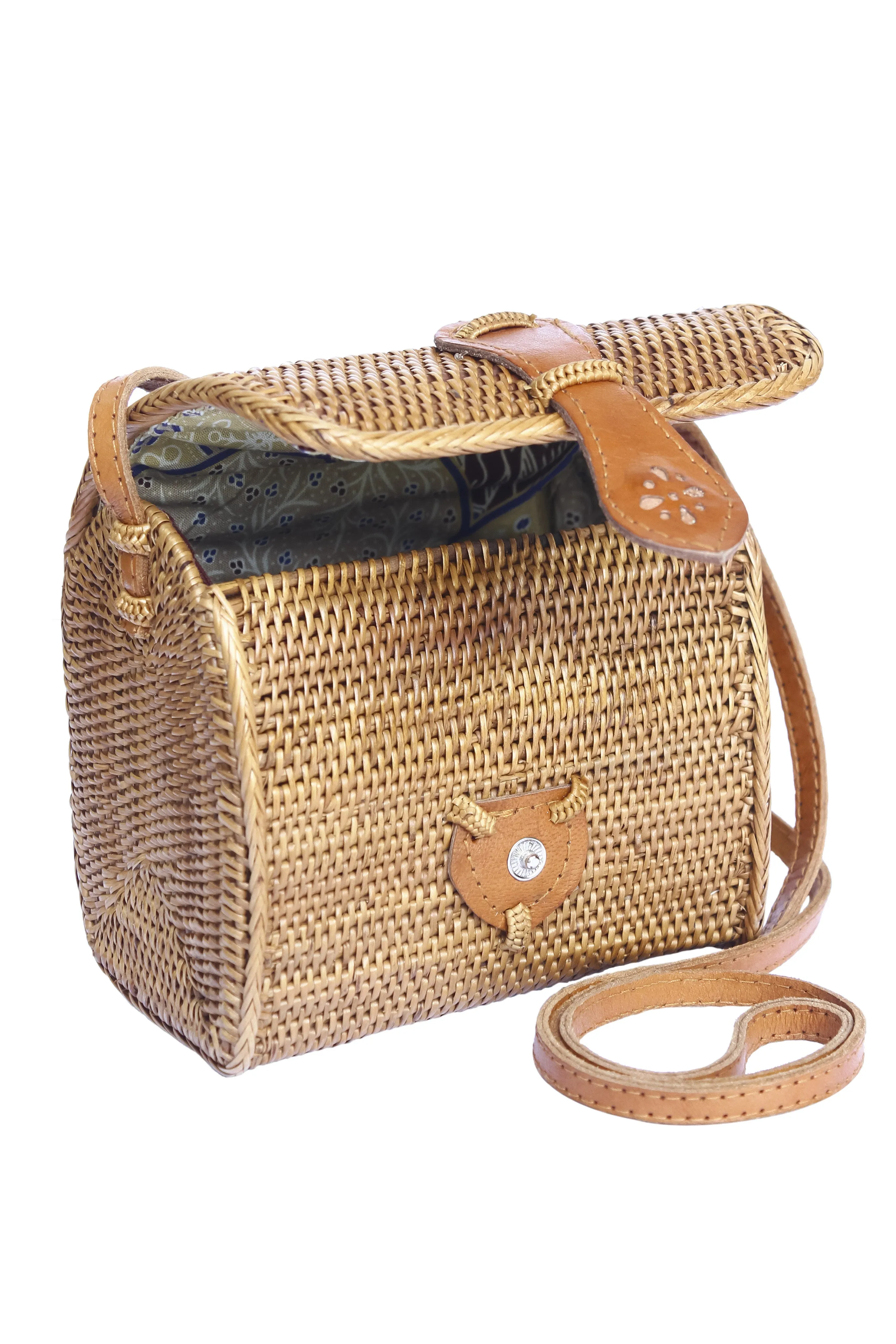 Mini Rattan Bali Crossbody Square Bag