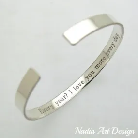 Mother in Law Custom gift - Sterling Silver Cuff