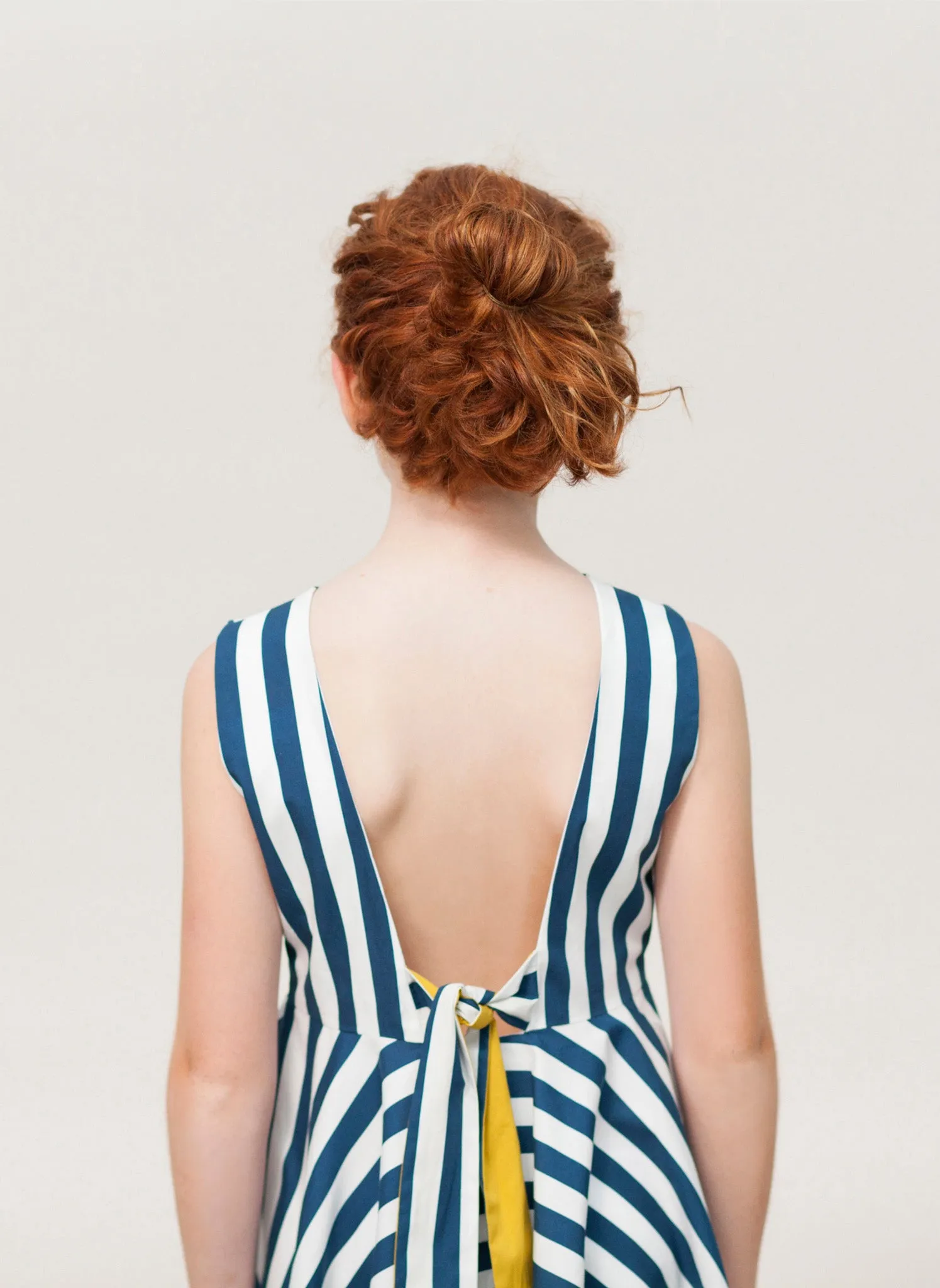 MOTORETA Vega Dress in Blue & White Stripe