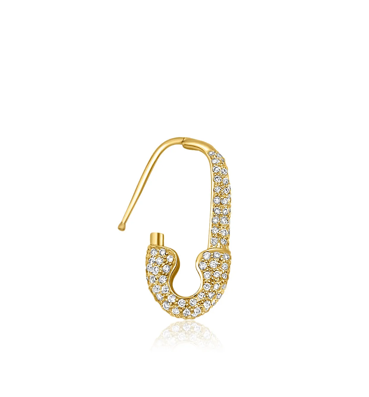 New Diamond Joint Safety Pin  Yellow Gold