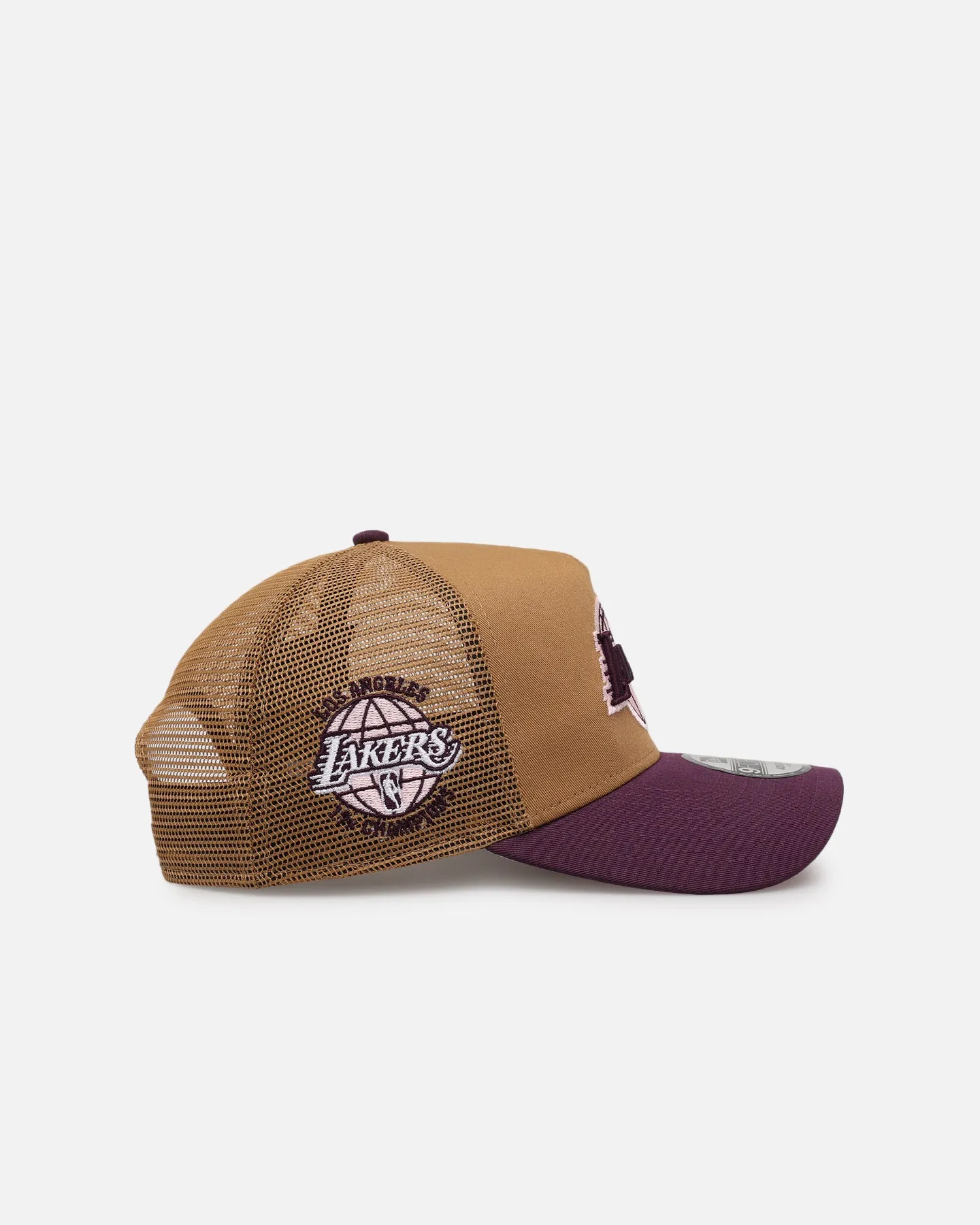 New Era Los Angeles Lakers 'Rustic Rose' 9FORTY A-Frame Trucker Snapback Wheat