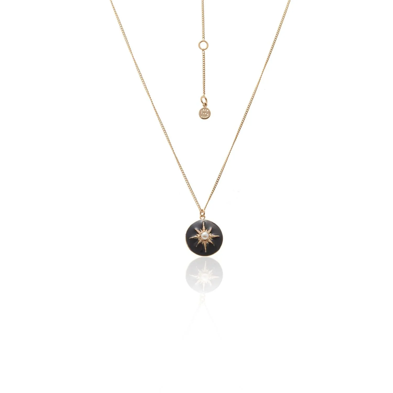 Noire / Necklace / Black Enamel   Gold