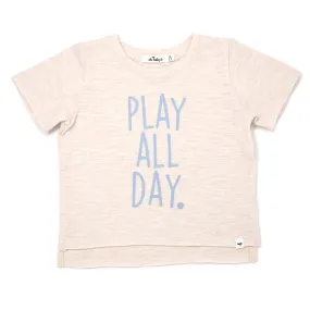 oh baby! Raw Edge Short Sleeve Cotton Slub Tee - Play All Day - Sand Heather