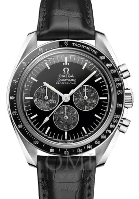 Omega Speedmaster Heritage Calibre 321 Chronograph 42mm Platinum Ceramic Bezel Black Dial Alligator Leather Strap 311.93.42.30.99.001.