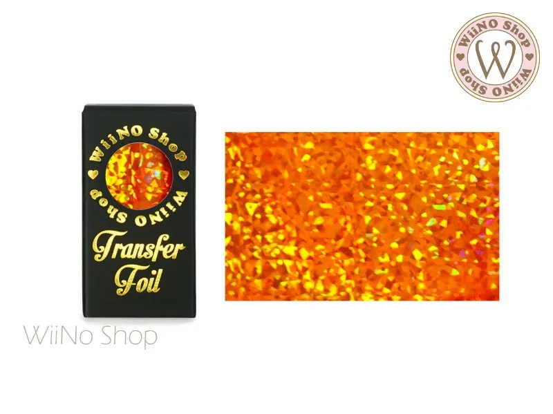 Orange Holographic Confetti Nail Transfer Foil (HL-F-06)