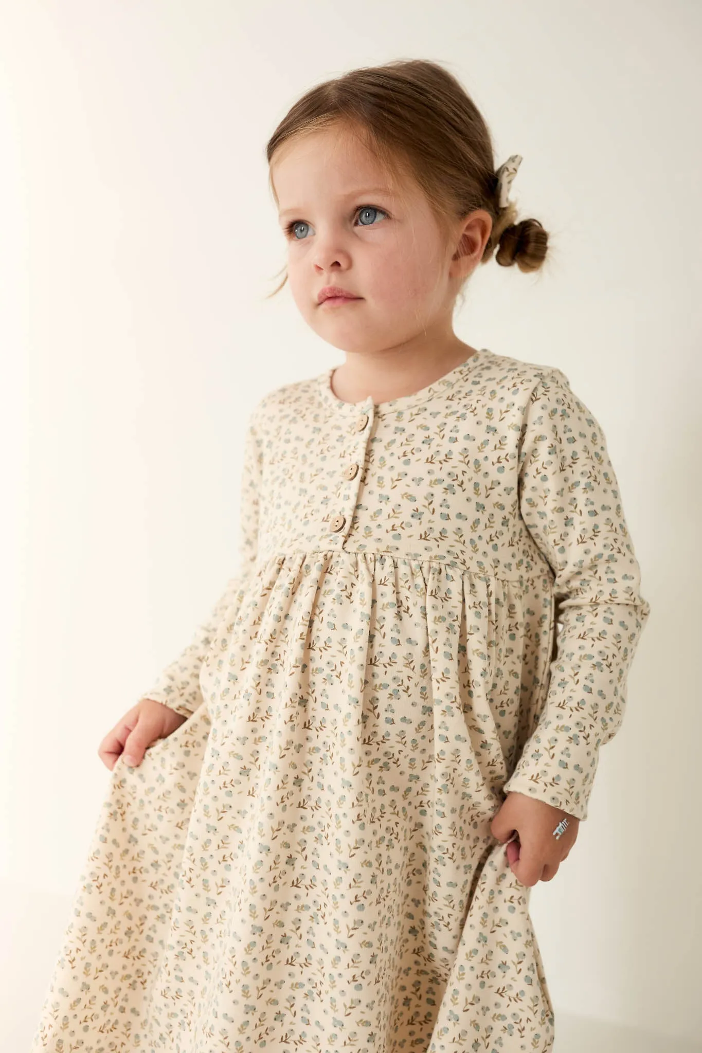 Organic Cotton Bridget Dress - Blueberry Ditsy