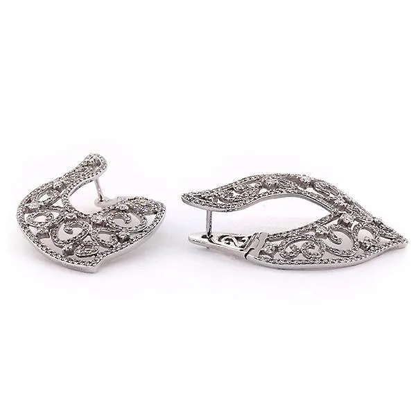 Ornate W/G Diamond Earrings