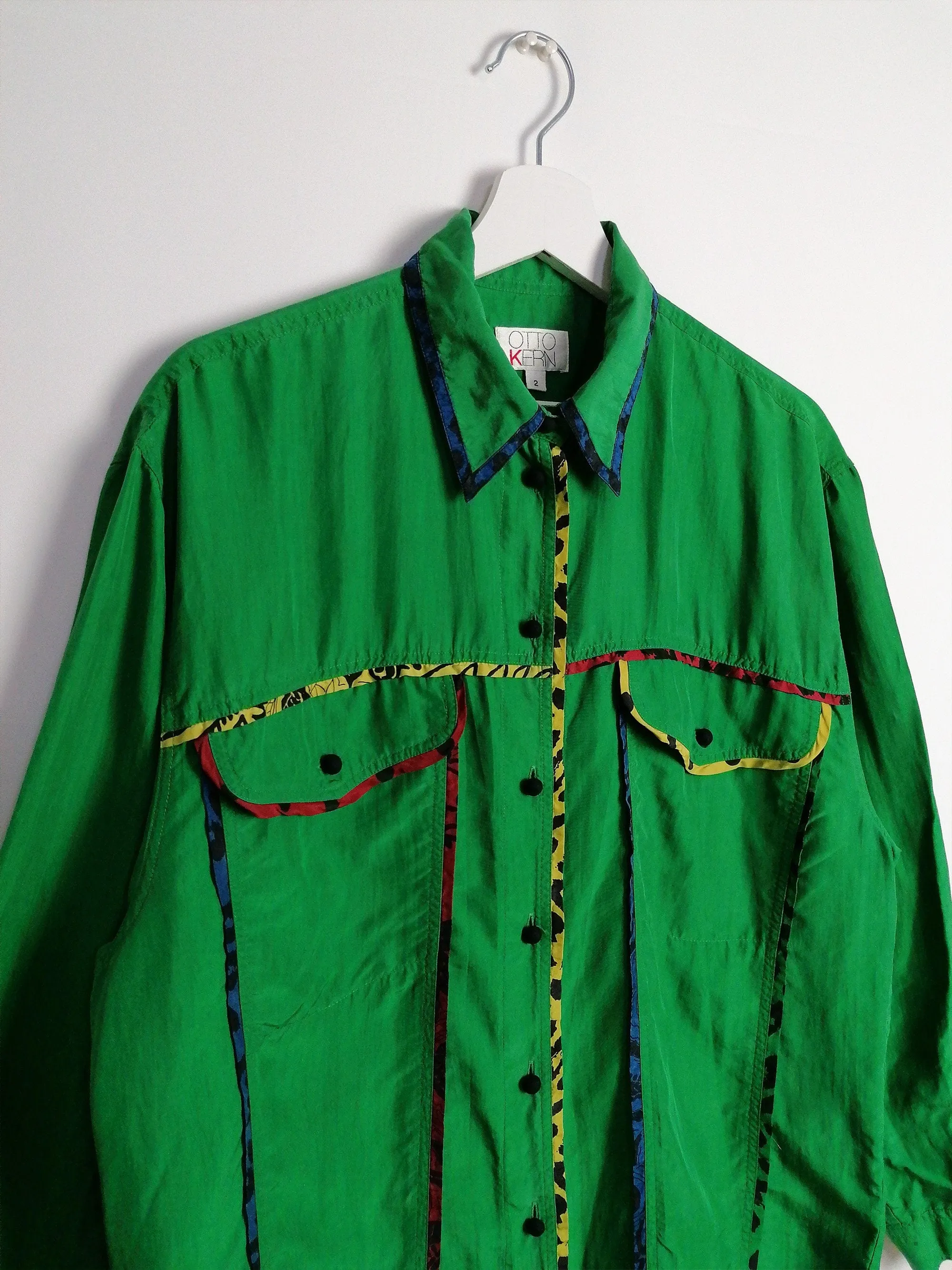 OTTO KERN Vintage 90's Green Silk Blouse