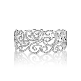 Palmer 7 Carat Round Brilliant Diamond Bangle Bracelet in 14k White Gold