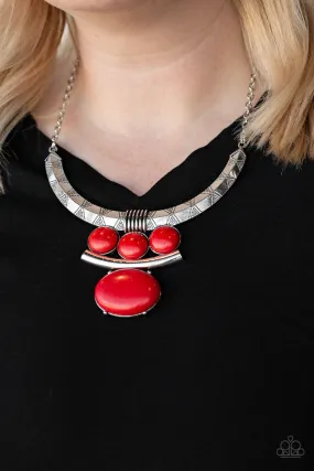 Paparazzi Accessories - Commander In CHIEFETTE #N407 Peg - Red Necklace