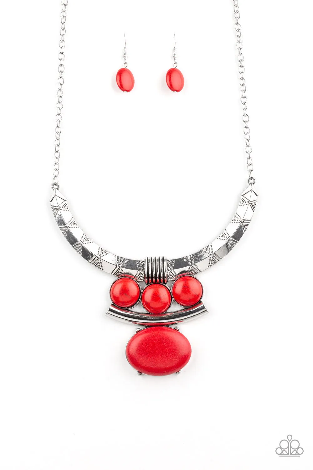 Paparazzi Accessories - Commander In CHIEFETTE #N407 Peg - Red Necklace